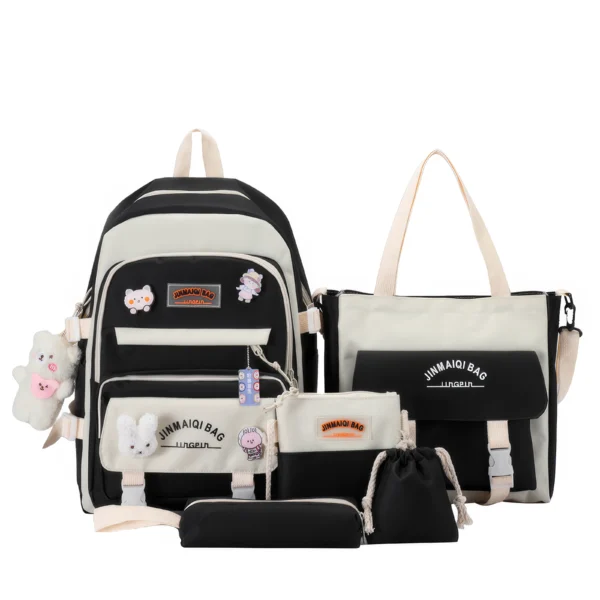 Kawaii School Backpack – Lightweight, Organized & Plush-Charmed