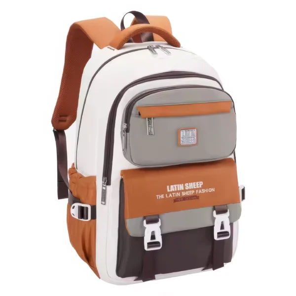 Colorblock Student Backpack – Spacious, Trendy & Unisex